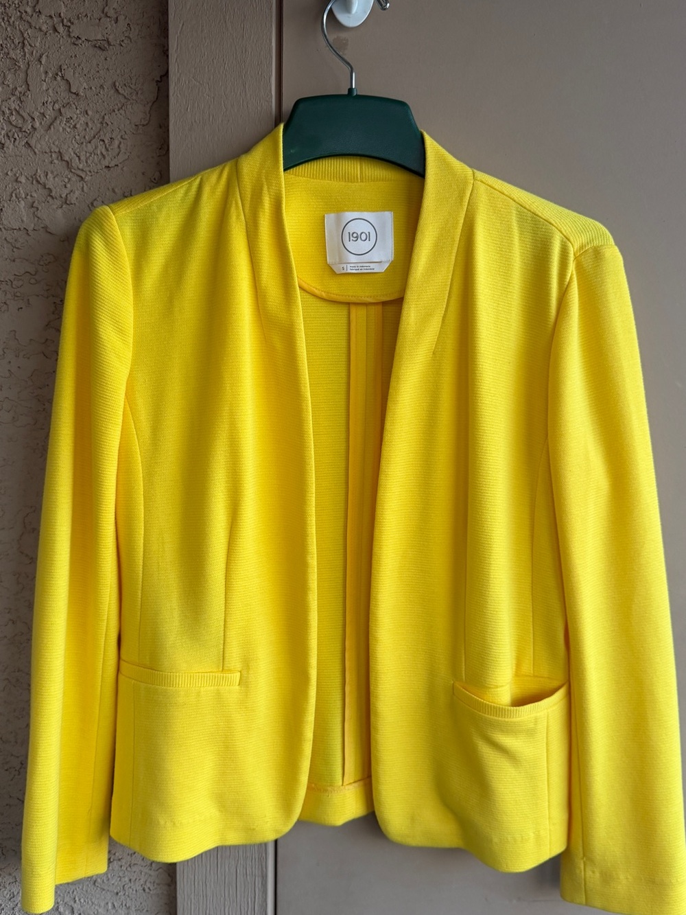 1901 Bright Yellow Open-Front Blazer size Small - Picture 2 of 5